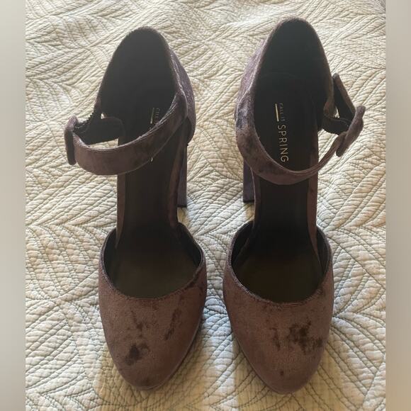 Call it Spring Whimsygoth Crushed Velvet Deep Purple Platform Heel Sz 8.5 - Picture 6 of 12